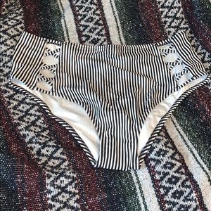 Striped bathing suit bottoms